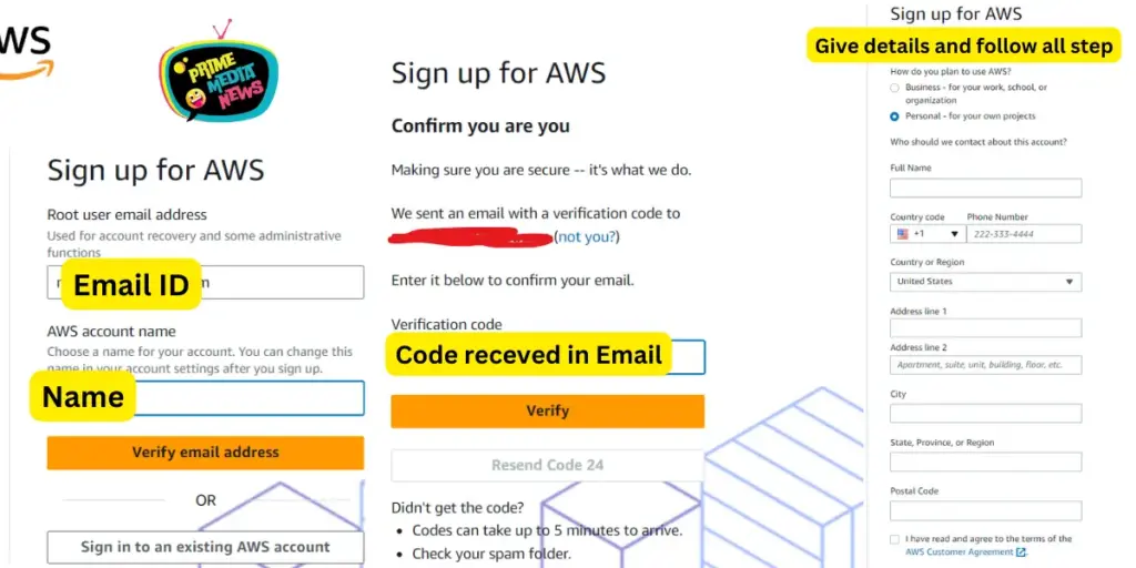 Create AWS account